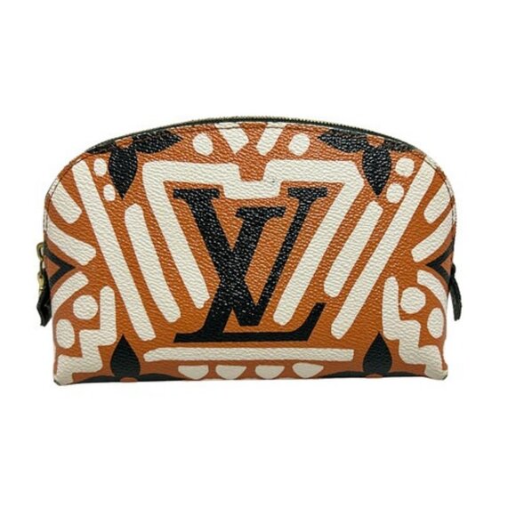 Auth LOUIS VUITTON Pochette Cosmetic M45475 Creme carame LV Craft - Picture 3 of 7